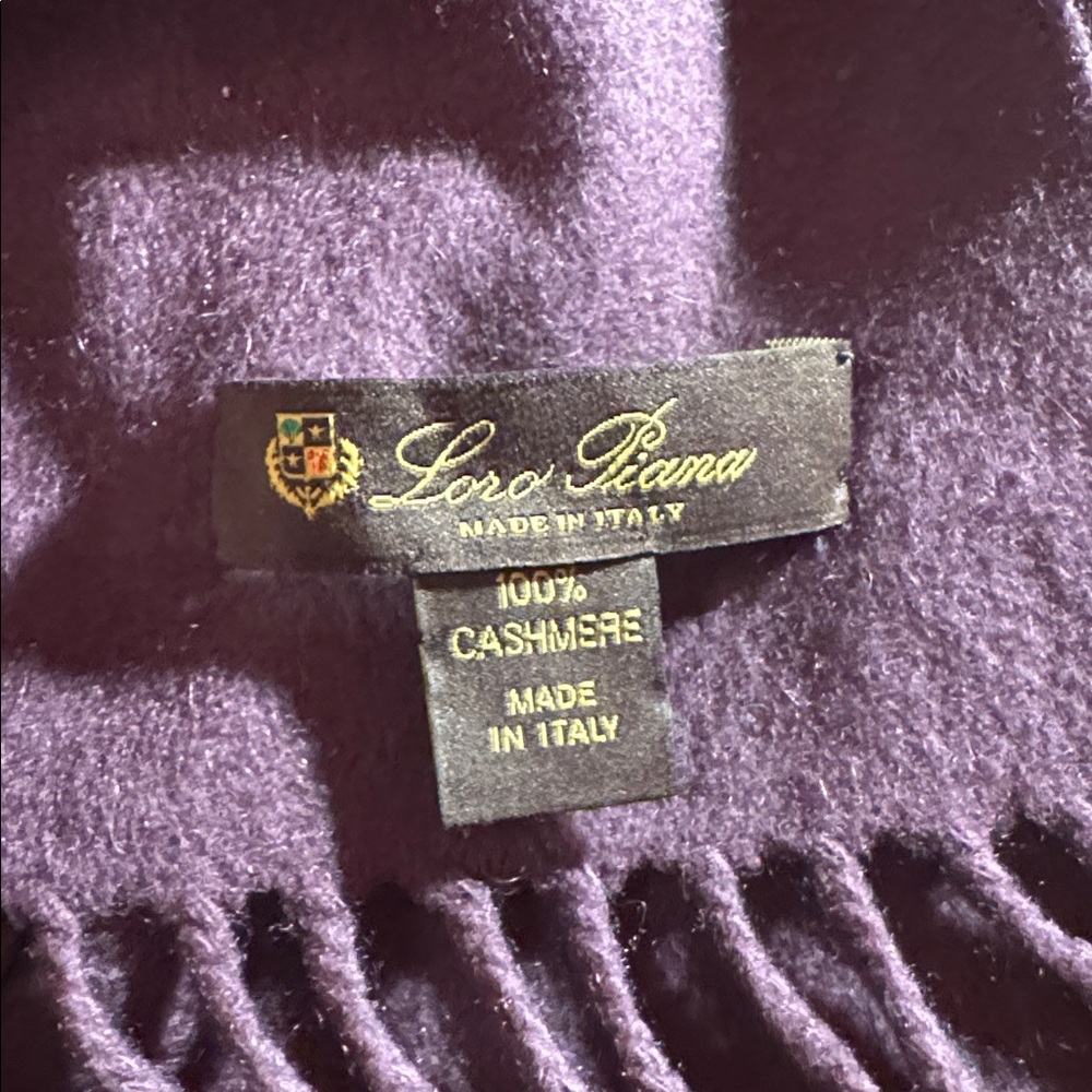 Loro Piana large Cashmere scarf (unisex) - muted eggplant.